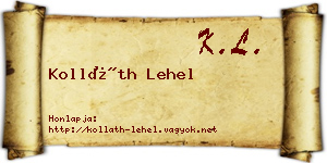 Kolláth Lehel névjegykártya